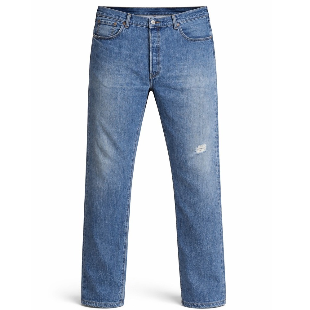 Levi's 501 Jeans Mens 40x30 Blue Medium Wash Distressed Straight Leg Button Fly
